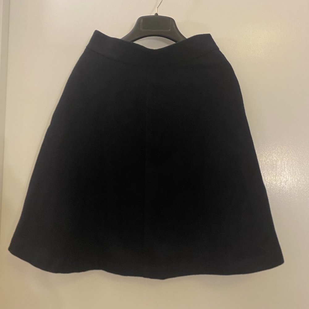NEW Ann Taylor 00P XXS Petite Wool Sweater Skirt in Black, Zipper, Fully Lined